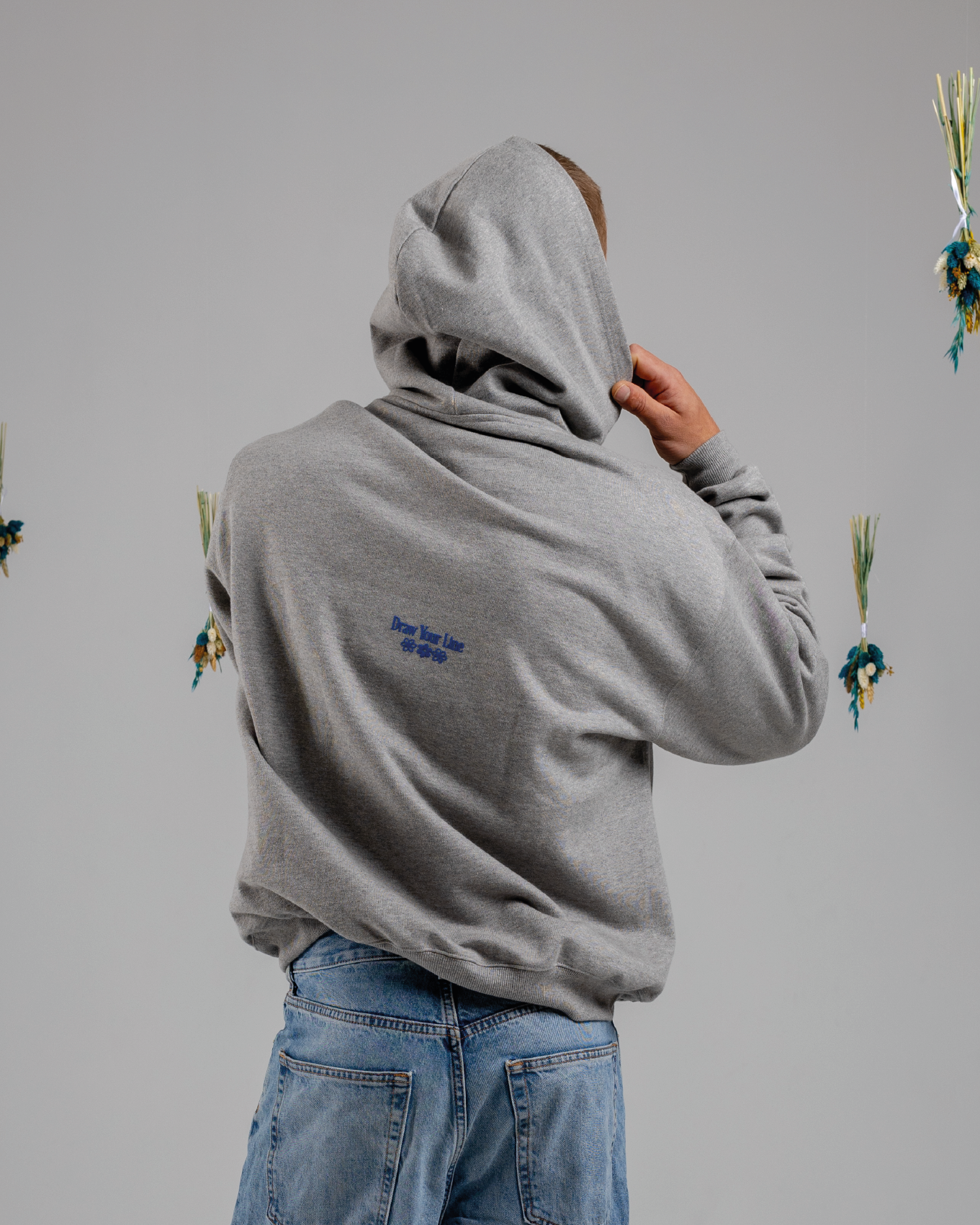 Floating Blossoms Grey Hoodie